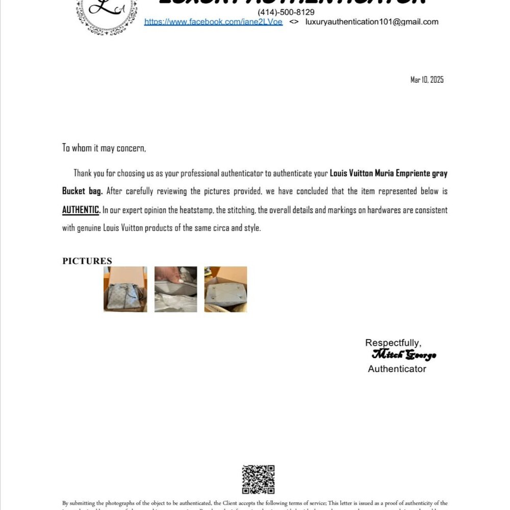 Louis Vuitton Muria Mahina Grey - authenticated